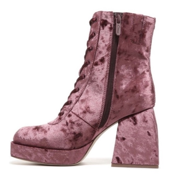 Circus by Sam Edelman Kia Velvet Heeled Boots - Purple - Picture 3 of 10